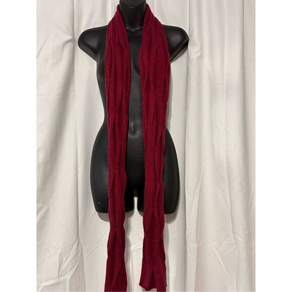 NICE Burgundy colored unisex men or women fossil approximately 79 inches scarf G - Picture 1 of 4
